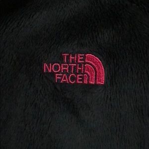 Black Fuzzy Northface with Pink Logo